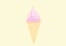 Pink lovely ice cream cone with background abstract.
