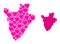 Pink Lovely Mosaic Map of Burundi