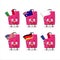 Pink lugage cartoon character bring the flags of various countries