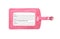 Pink luggage label isolated