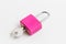 Pink luggage lock with key