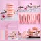 Pink Macarons Collage with vintage shabby chic theme