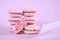 Pink macarons petit fours cookies