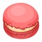 Pink macaroon candy. French biscuite dessert. Macaron cookie.