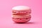 Pink macaroon on pink background