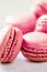 Pink macaroons french sweets stack