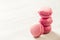 Pink macaroons french sweets stack