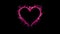 Pink magenta color flame heart shaped Valentines Day love card copy space 60fps