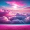 Pink magenta fantastic clouds on the sky and Gentle colors and with bright