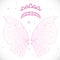 Pink magic fairy wings with two tiaras bundled