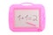 Pink magnetic drawing board with a 1 + 1 equation