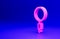 Pink Magnifying glass icon isolated on blue background. Search, focus, zoom, business symbol. Minimalism concept. 3D