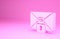 Pink Mail message lock password icon isolated on pink background. Envelope with padlock. Private, security, secure