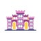 Pink majestic palace building vector illustration
