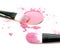 Pink make up color with brush, crushed make up color