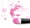 Pink make up color with brush, crushed make up color