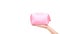 Pink makeup bag. Glamour cosmetic accessory