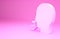 Pink Man coughing icon isolated on pink background. Viral infection, influenza, flu, cold symptom. Tuberculosis, mumps