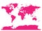 Pink map of World. High detail blank political map. Vector illustration with labeled compound path of each country