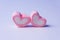 Pink marshmallows heart shape valentine concept