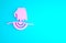 Pink Massage icon isolated on blue background. Relaxing, leisure. Minimalism concept. 3d illustration 3D render