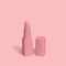 Pink matte lipstick on pink background. Clipping path included