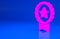 Pink Medal with star icon isolated on blue background. Winner achievement sign. Award medal. Minimalism concept. 3d