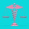 Pink Medical Caduceus Symbol as Scales in Duotone Style. 3d Rendering