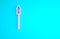 Pink Medieval spear icon isolated on blue background. Medieval weapon. Minimalism concept. 3d illustration 3D render