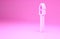 Pink Medieval spear icon isolated on pink background. Medieval weapon. Minimalism concept. 3d illustration 3D render