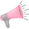 Pink megaphone with gray handle