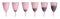 Pink menstrual cups on white background, collage. Banner design