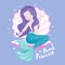 Pink mermaid pattern for kids fashion artwork, children books, prints and fabrics or wallpapers. Fashion illustration drawing in
