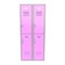 Pink metal locker. Two level compartment. 3d rendering illustration