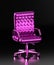 Pink metallic office chair on a black glossy background