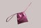 Pink metallic pouch-style bag. Fashion women accessories