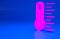 Pink Meteorology thermometer measuring icon isolated on blue background. Thermometer equipment showing hot or cold