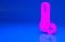 Pink Meteorology thermometer measuring icon isolated on blue background. Thermometer equipment showing hot or cold