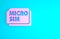 Pink Micro Sim Card icon isolated on blue background. Mobile and wireless communication technologies. Network chip