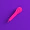 Pink microphone on purple background. Minimalism concept