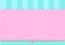 Pink and mint blue green background with little hearts. Candy shop backdrop.