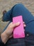 Pink mobile phone