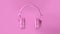 Pink Modern Headphones Simple