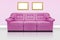 Pink modern sofa