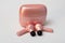 Pink moders portable bluetooth earbuds headphone sound technology