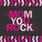 Pink Mom You Rock. card on dark gray background