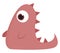 A pink monster with one eye vector or color illustration