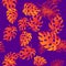 Pink Monstera Leaves. Yellow Botanical Decor. Orange Tropical Monstera. Neon Seamless Palm. Purple Pattern Jungle. Violet Watercol