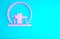 Pink Montreal Biosphere icon isolated on blue background. Minimalism concept. 3d illustration 3D render