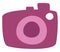 Pink movie camera, icon